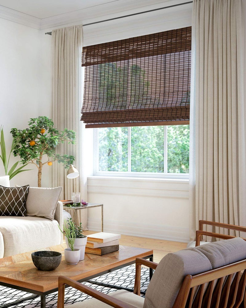 CHICOLOGY Bamboo Roman Shades - Customer Favorite Light Filtering Blinds for Windows, Premium Quality, Ideal for Home, Buffalo Brown, 34"W X 64"H - Image 5